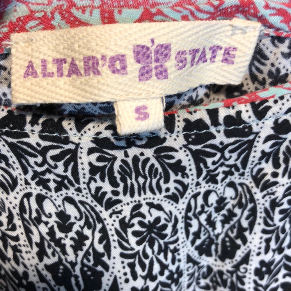 Altar’d State Boho-style Mini Caftan Dress Kimono Sleeve - Picture 7 of 9